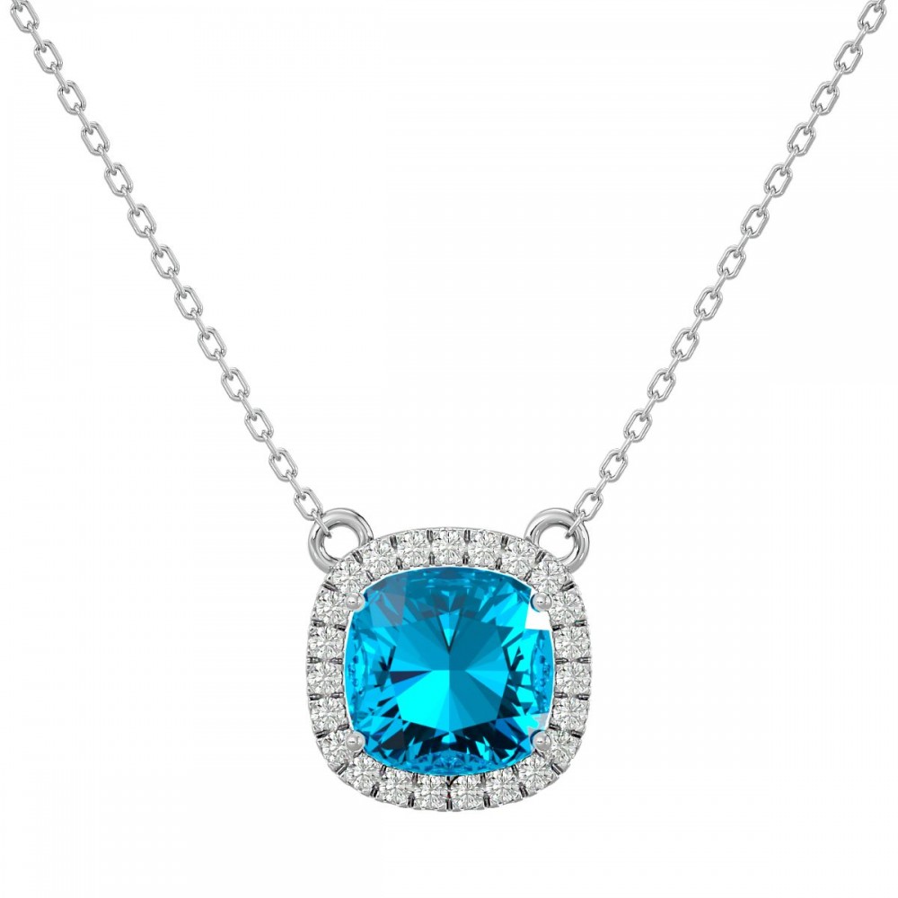 Blue topaz deals birthstone necklace